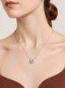 Necklace with a moissanite pendant on a mannequin
