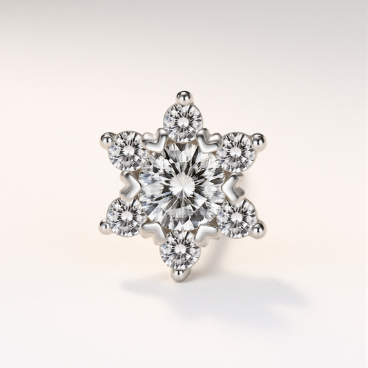 Celestial Petal Moissanite Stud Earrings