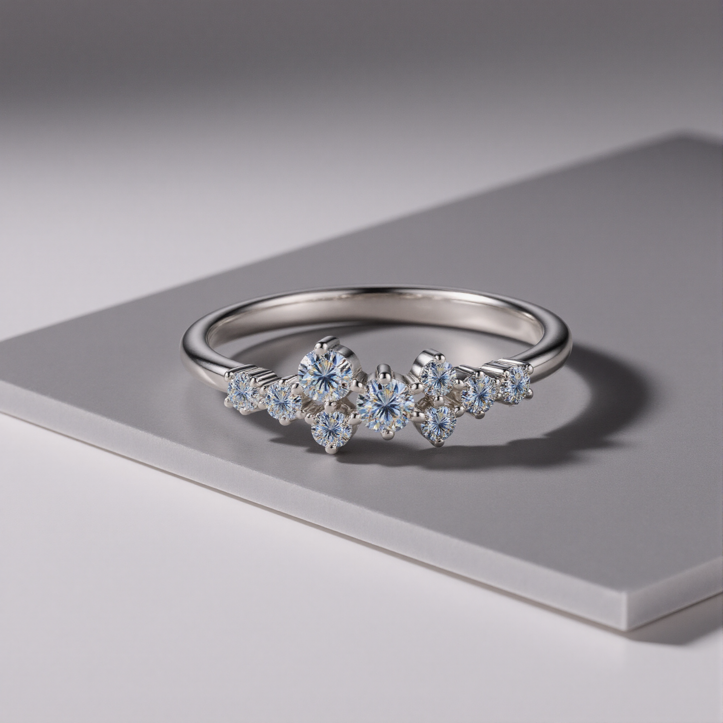 Aurora Cluster Moissanite Ring