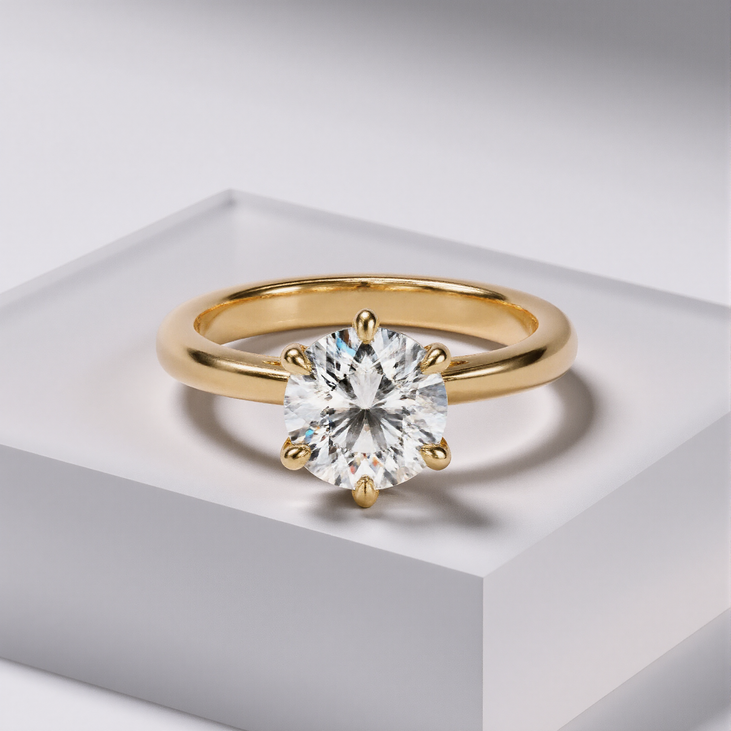 Lucia Solitaire Moissanite Ring