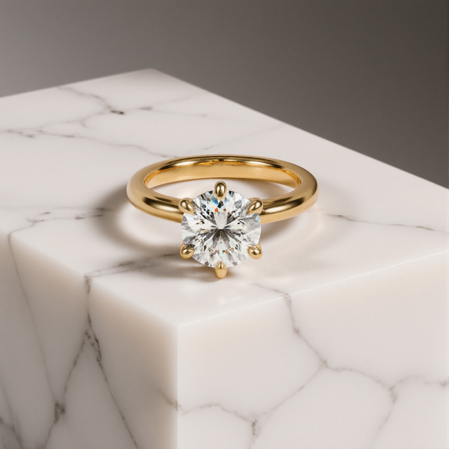 Lucia Solitaire Moissanite Ring