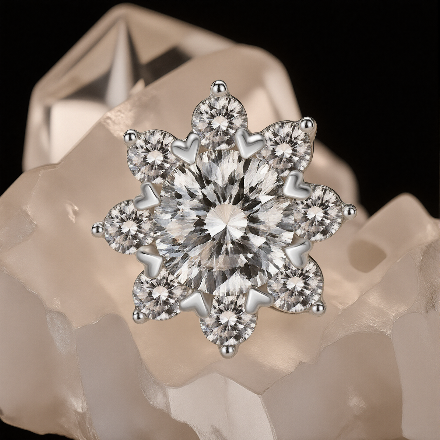 Celestial Petal Moissanite Stud Earrings