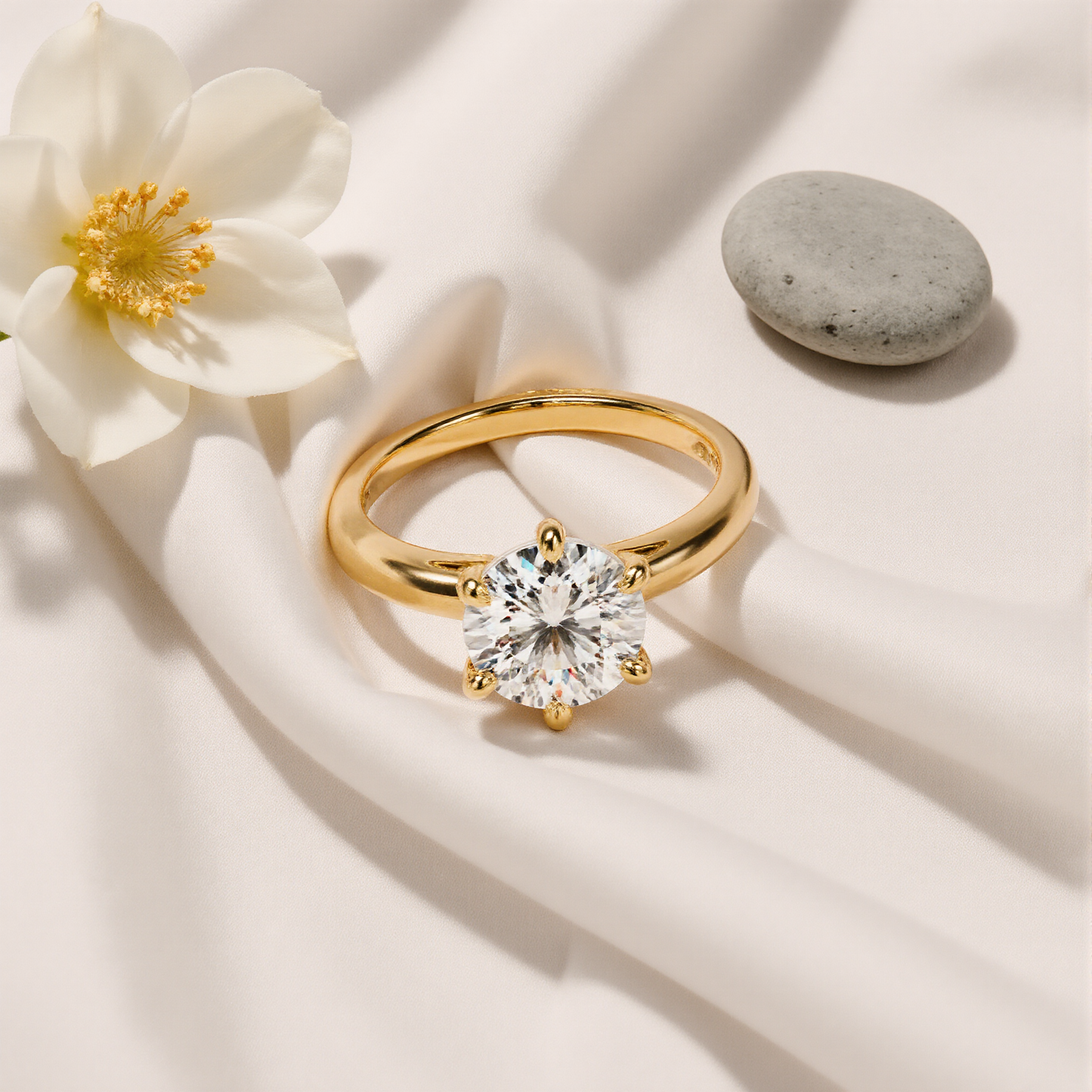 Lucia Solitaire Moissanite Ring