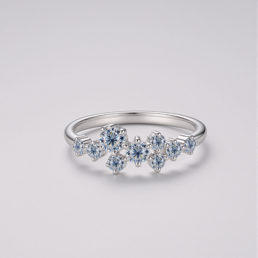 Aurora Cluster Moissanite Ring