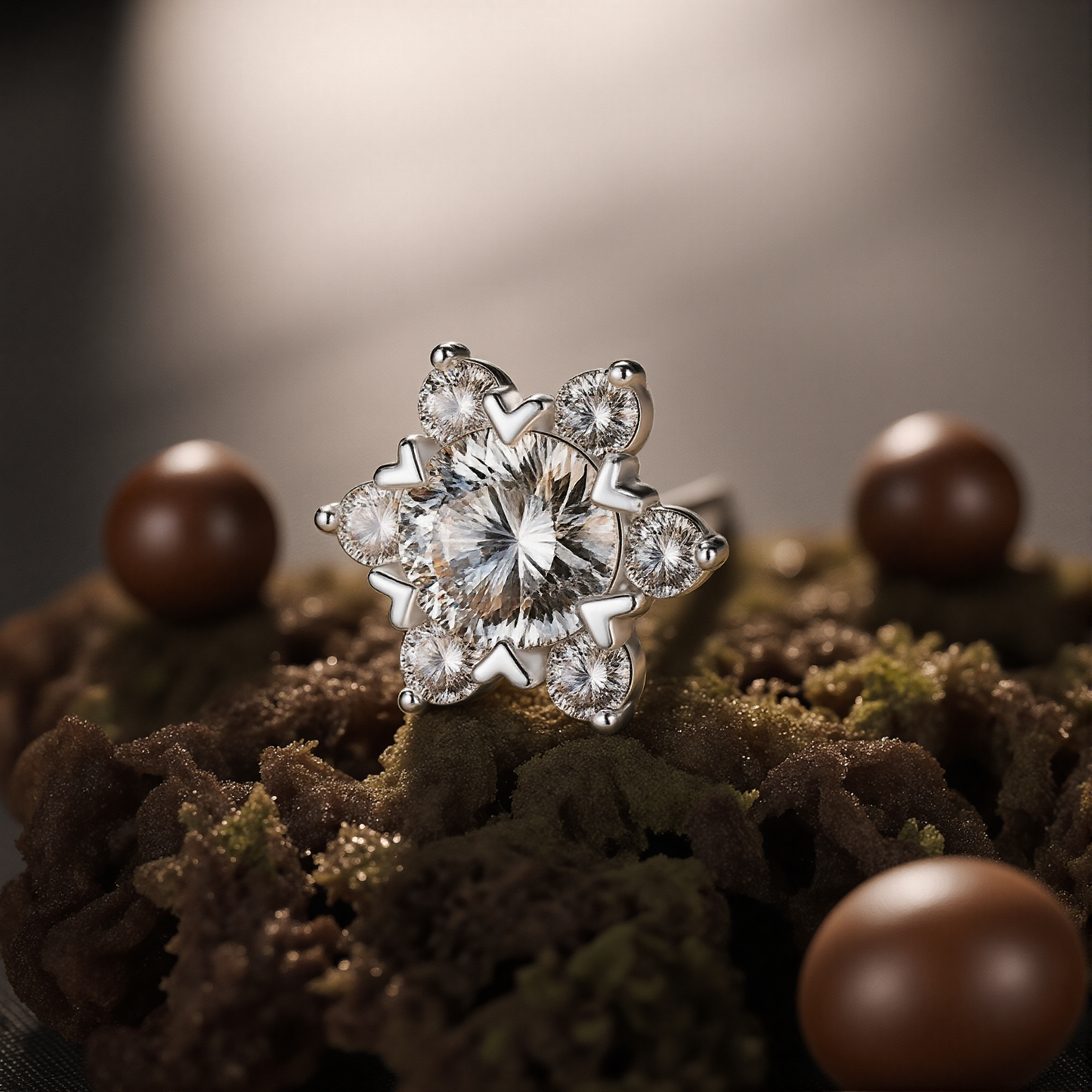 Celestial Petal Moissanite Stud Earrings