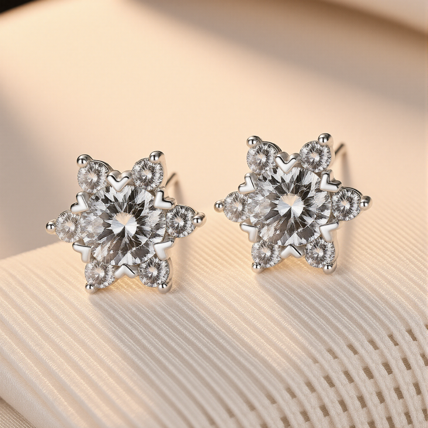 Celestial Petal Moissanite Stud Earrings