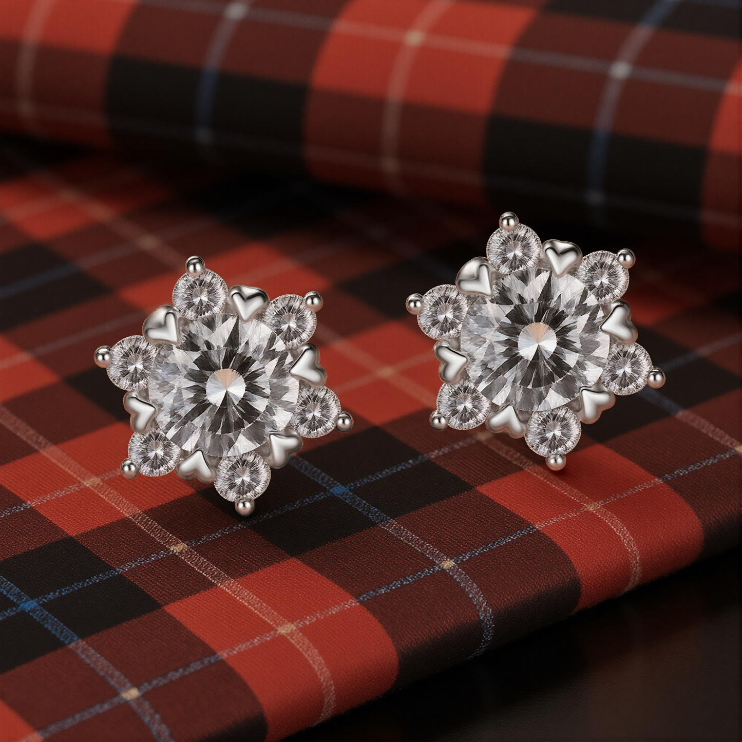 Celestial Petal Moissanite Stud Earrings