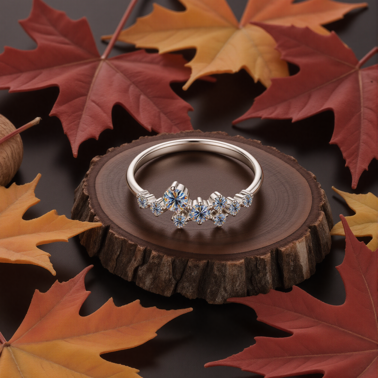 Aurora Cluster Moissanite Ring