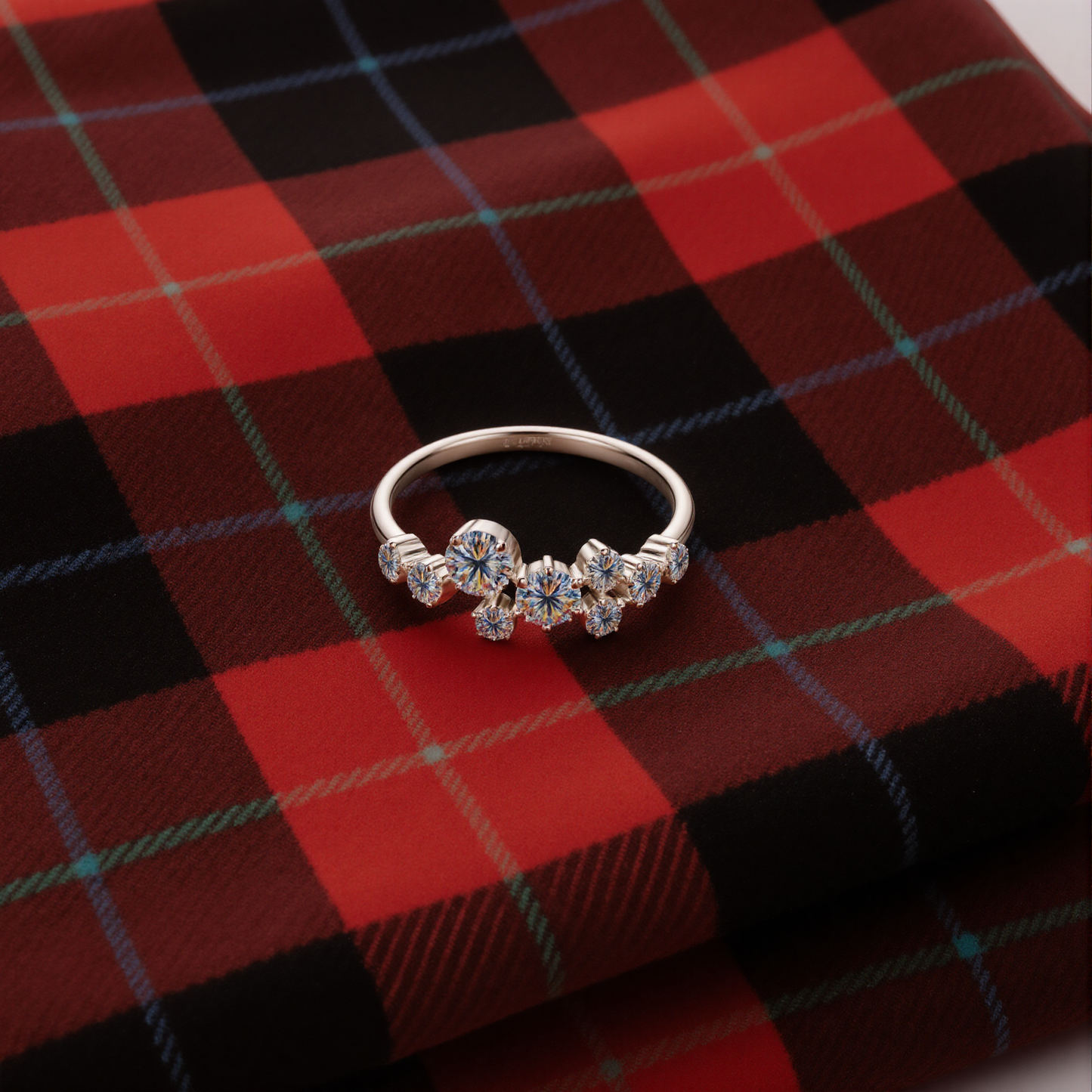 Aurora Cluster Moissanite Ring