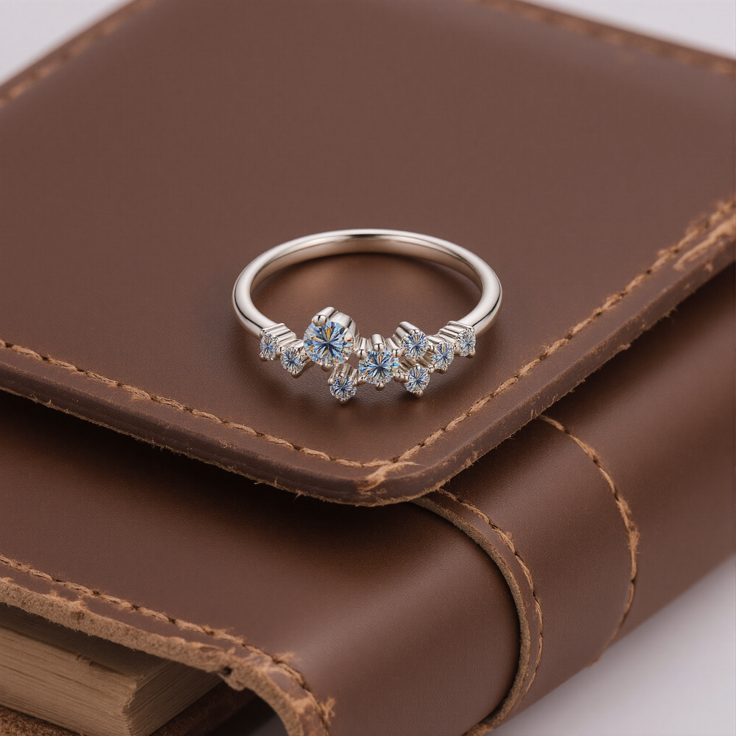 Aurora Cluster Moissanite Ring