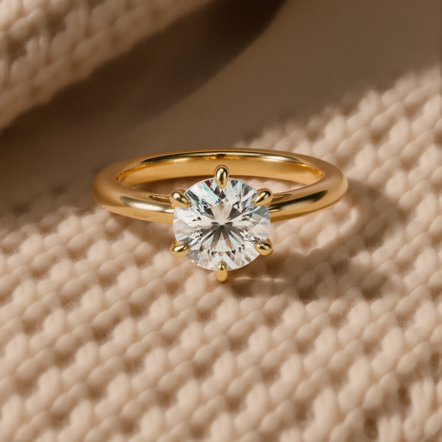 Lucia Solitaire Moissanite Ring
