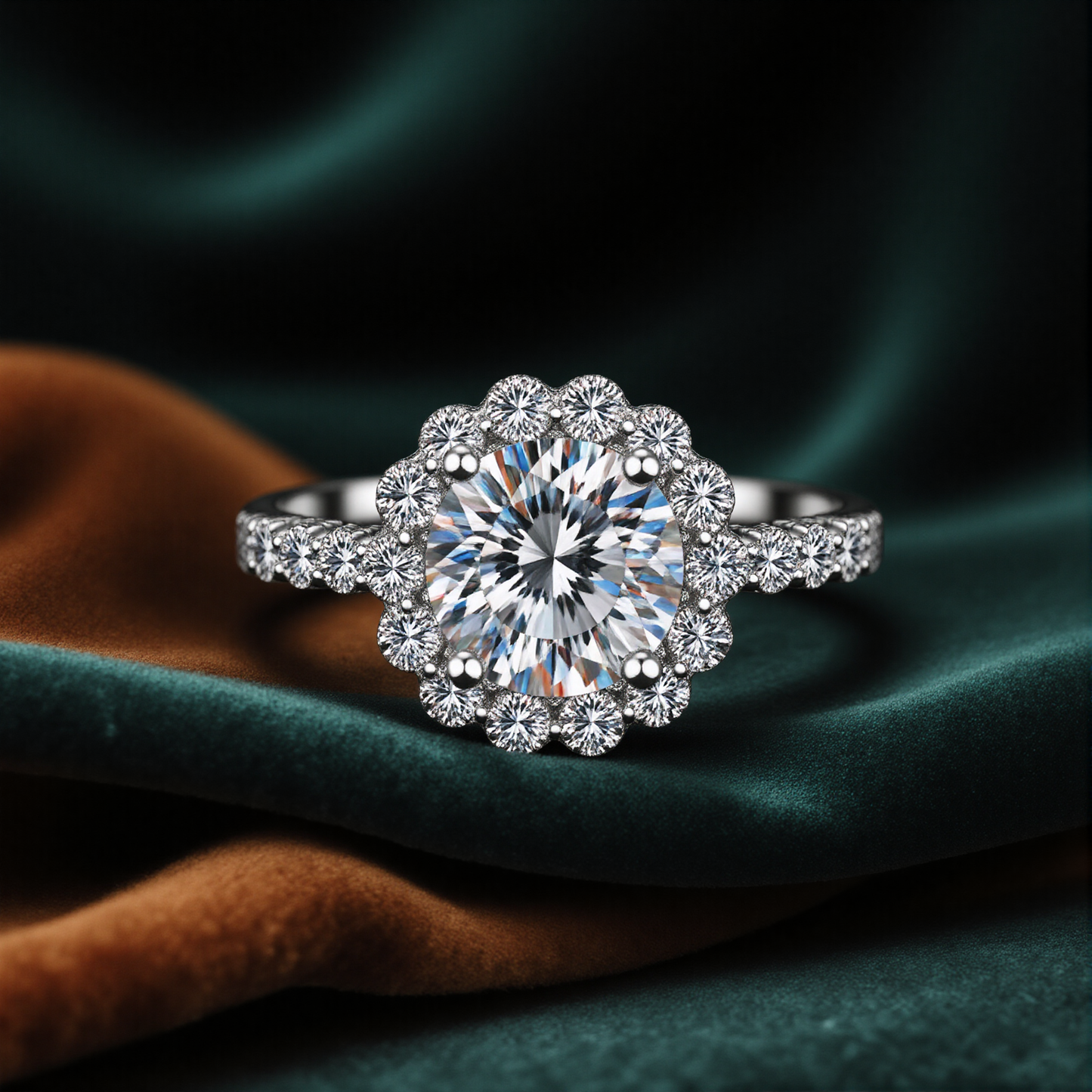 Radiant Moissanite Halo Ring