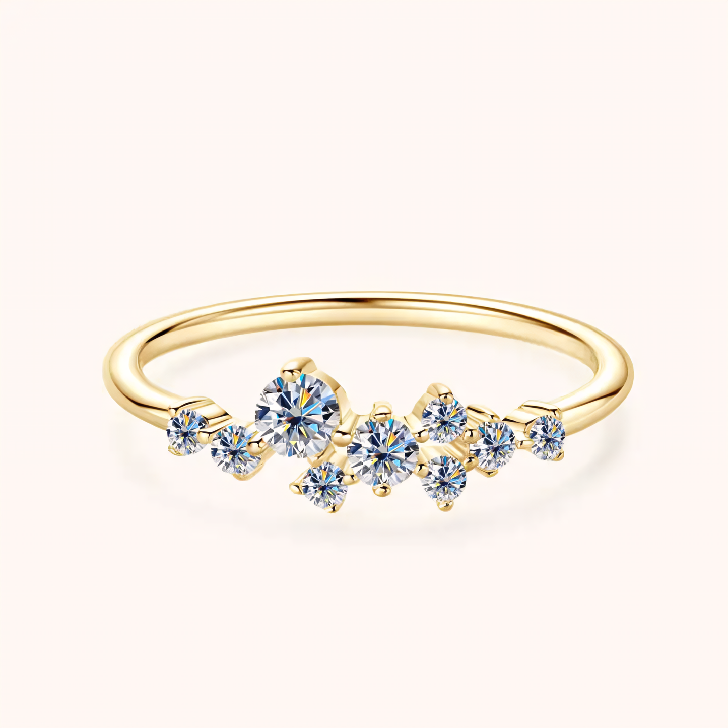 Aurora Cluster Moissanite Ring