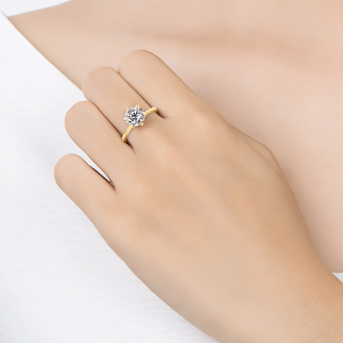 Lucia Solitaire Moissanite Ring